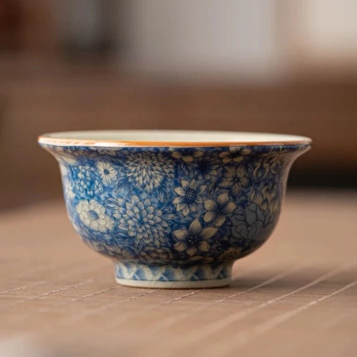 Blue online glazed Handmade Pottery Tea Bowl