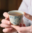 1 Pc Chinese Antique Ceramic Tea Cup Handmade Bamboo Leaf Pattern Tea Bowl Porcelain Teacup Household Teaware Master Cup 40ml - China Tea Store