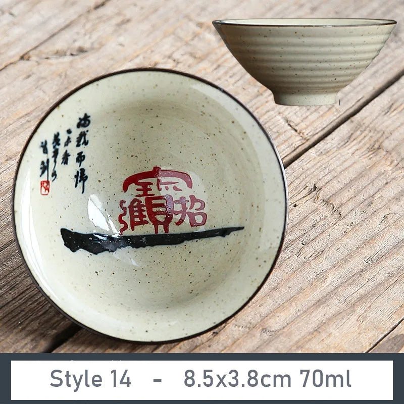 1 PCS Antique Plant Ash Porcelain Teacup Travel Ceramic Tea Bowl Anti Scaling Handmade Cone Cup Retro Meditation Cup Teaset 70ml - China Tea Store