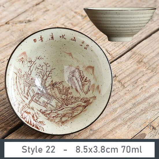 1 PCS Antique Plant Ash Porcelain Teacup Travel Ceramic Tea Bowl Anti Scaling Handmade Cone Cup Retro Meditation Cup Teaset 70ml - China Tea Store