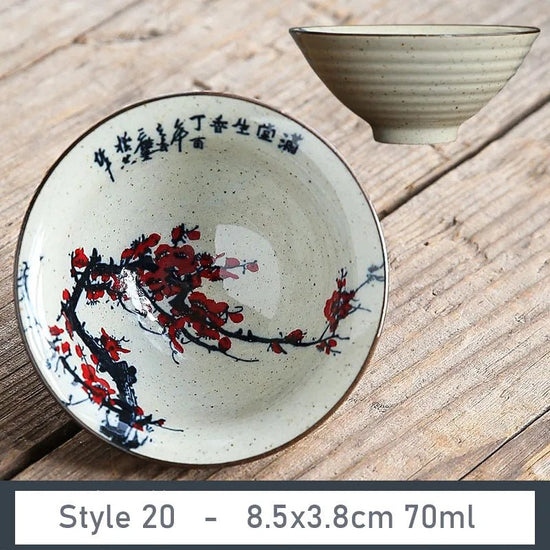 1 PCS Antique Plant Ash Porcelain Teacup Travel Ceramic Tea Bowl Anti Scaling Handmade Cone Cup Retro Meditation Cup Teaset 70ml - China Tea Store