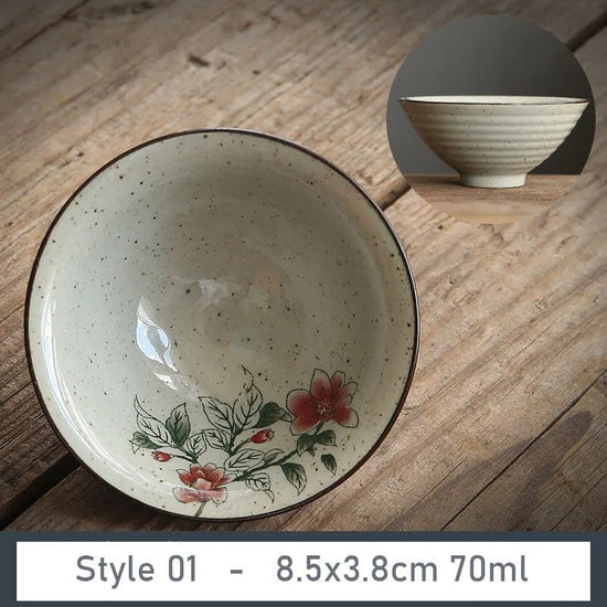 1 PCS Antique Plant Ash Porcelain Teacup Travel Ceramic Tea Bowl Anti Scaling Handmade Cone Cup Retro Meditation Cup Teaset 70ml - China Tea Store