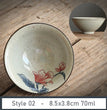 1 PCS Antique Plant Ash Porcelain Teacup Travel Ceramic Tea Bowl Anti Scaling Handmade Cone Cup Retro Meditation Cup Teaset 70ml - China Tea Store