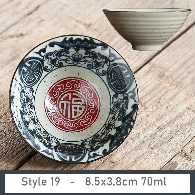 1 PCS Antique Plant Ash Porcelain Teacup Travel Ceramic Tea Bowl Anti Scaling Handmade Cone Cup Retro Meditation Cup Teaset 70ml - China Tea Store