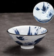 1 PCS Handmade Blue and White Porcelain Teacup Travel Ceramic Tea Bowl Anti Scaling Hand - Painted Cone Cup Meditation Cup Tea Set - China Tea Store