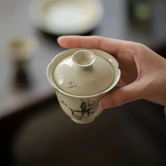 100ml Handmade Samuume Cover Bowl Plant Ash Flower Mouth Gaiwan Retro Tea Tureen Tea Maker Cover Bowl Tea Ceremony Supplies Gift - China Tea Store