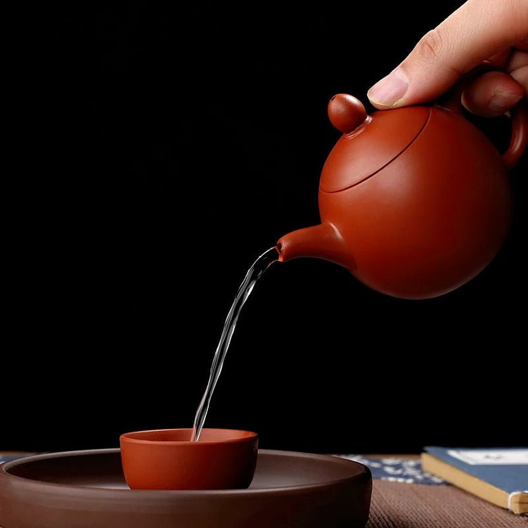 120ml 9 - hole Yixing Handmade Red Clay Teapot / Xishi Longdan Teapot/filtered Small Bubble Teapot - China Tea Store