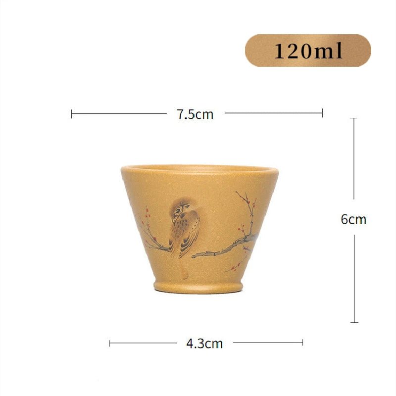 120ml Boutique Yixing Purple Clay Teacup Handmade Small Tea Bowl Raw Ore Duan Clay Customized Bird Art Master Tea Cup Drinkware - China Tea Store