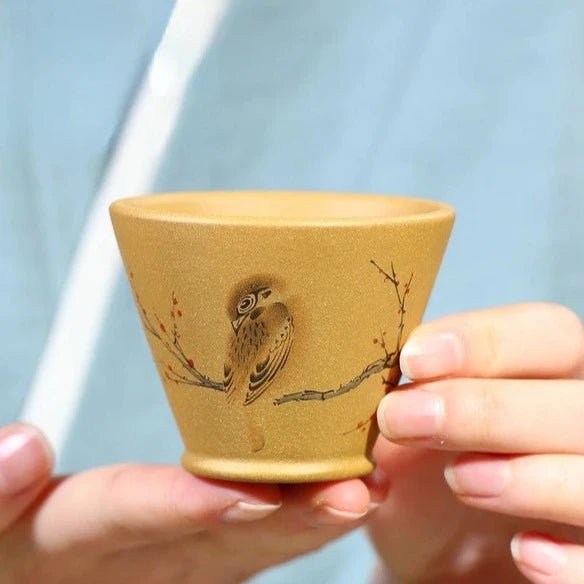 120ml Boutique Yixing Purple Clay Teacup Handmade Small Tea Bowl Raw Ore Duan Clay Customized Bird Art Master Tea Cup Drinkware - China Tea Store