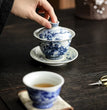 140ml Chinese Tradition Ceramic Gaiwan Teacup Handmade porcelain Tea Bowl Hand - painted Tea Tureen Household Teaware Accessories - China Tea Store