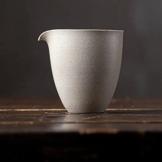 140ml Handamde Gray Coarse Pottery Tea Pitcher Antique Stoneware Fair Cup Cha Hai Household Justice Cup Puer Tableware Supplies - China Tea Store