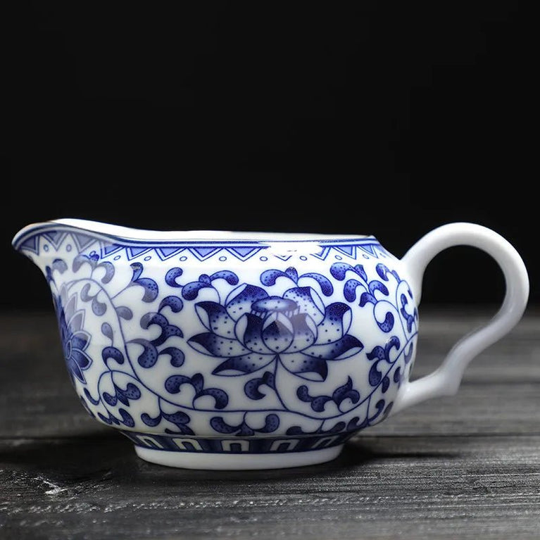 150ml Chinese Ceramic Fair Cup Cha Hai Hand Painted Blue and White Porcelain Teacup Handmade Tea Set Accessories Teaware - China Tea Store