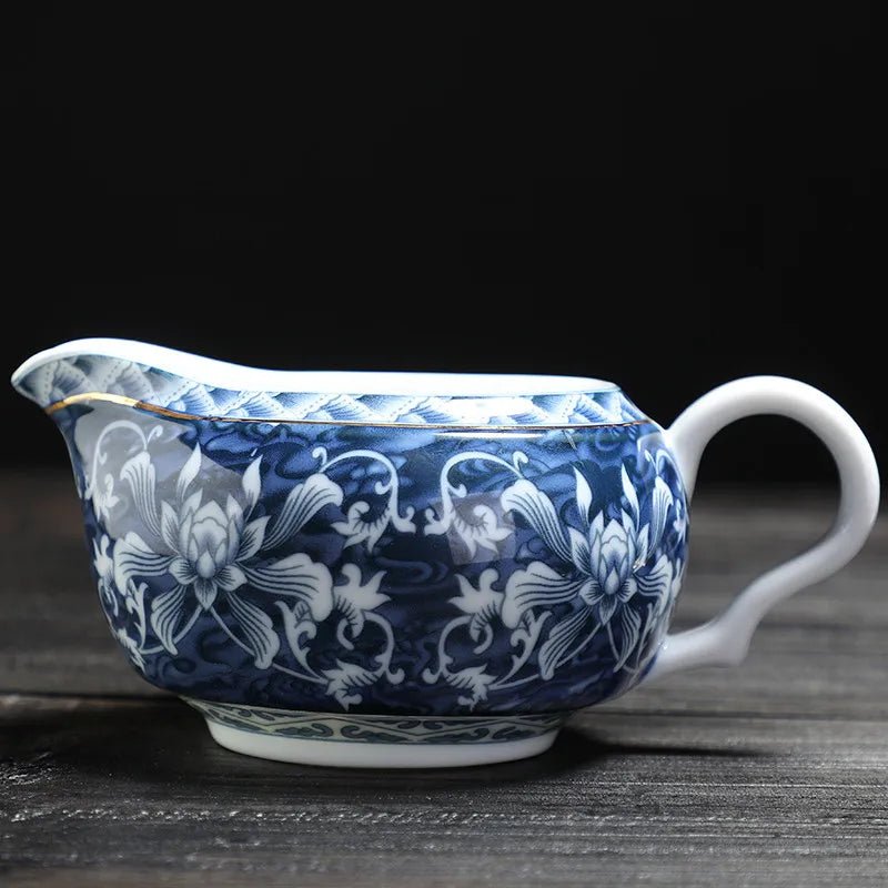 150ml Chinese Ceramic Fair Cup Cha Hai Hand Painted Blue and White Porcelain Teacup Handmade Tea Set Accessories Teaware - China Tea Store