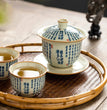 150ml Chinese Tradition Ceramic Tea Tureen Teacup Handmade Heart Sutra Porcelain Gaiwan Travel Tea Bowl Household Teaware - China Tea Store