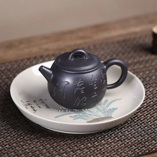 150ml Hand Carving Purple Clay Kettle Chinese Yixing Black Mud Tea Pot Customized Beauty Filter Tea Infuser Antique Zisha Teapot - China Tea Store