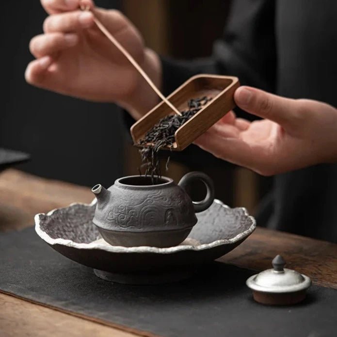 160ml Handmade Gilded Silver Teapot Japanese Old Rock Mud Pot Tea Soaking Kettle Buddha Kung Fu Tea Cafes Supplies Decoration - China Tea Store