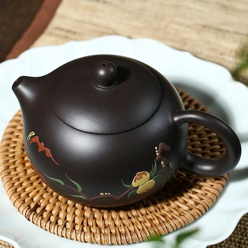 170ml Chinese Yixing Purple Clay Teapots Ball Shaped Infuser Xishi Tea Pot Raw Ore Dark Green Mud Kettle Handmade Zisha Tea Set - China Tea Store