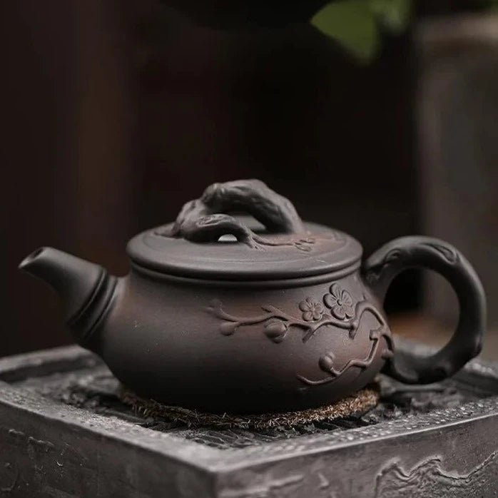 170ml Luxury Qingxi Purple Pottery Teapot Handmade Plum Blossom Pot Tea Making Kettle with Ball Hole Cha Supplies Decoration - China Tea Store