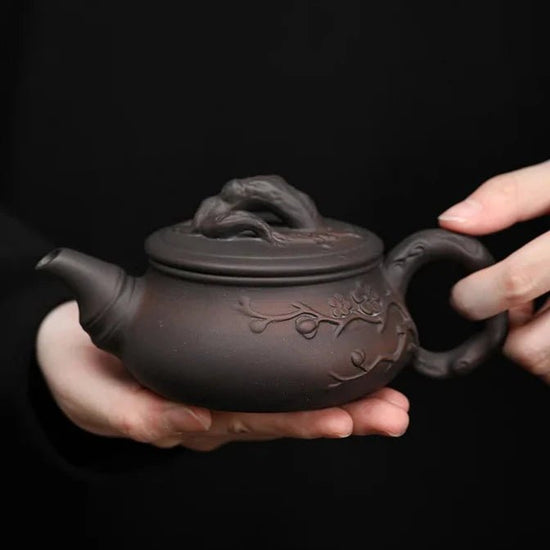 170ml Luxury Qingxi Purple Pottery Teapot Handmade Plum Blossom Pot Tea Making Kettle with Ball Hole Cha Supplies Decoration - China Tea Store