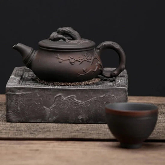 170ml Luxury Qingxi Purple Pottery Teapot Handmade Plum Blossom Pot Tea Making Kettle with Ball Hole Cha Supplies Decoration - China Tea Store