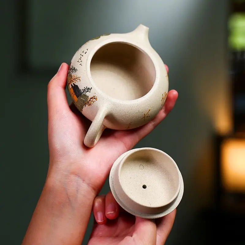 170ml Yixing Purple Sand Pot Pure Handmade Teapot Home Tea Set White Duan Mud Flat Xishi Kungfu Tea Set - China Tea Store