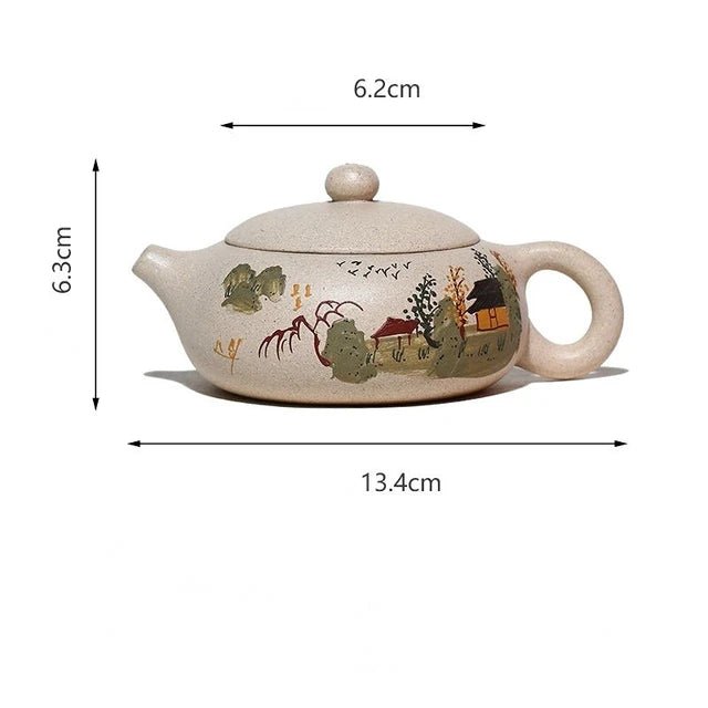 170ml Yixing Purple Sand Pot Pure Handmade Teapot Home Tea Set White Duan Mud Flat Xishi Kungfu Tea Set - China Tea Store