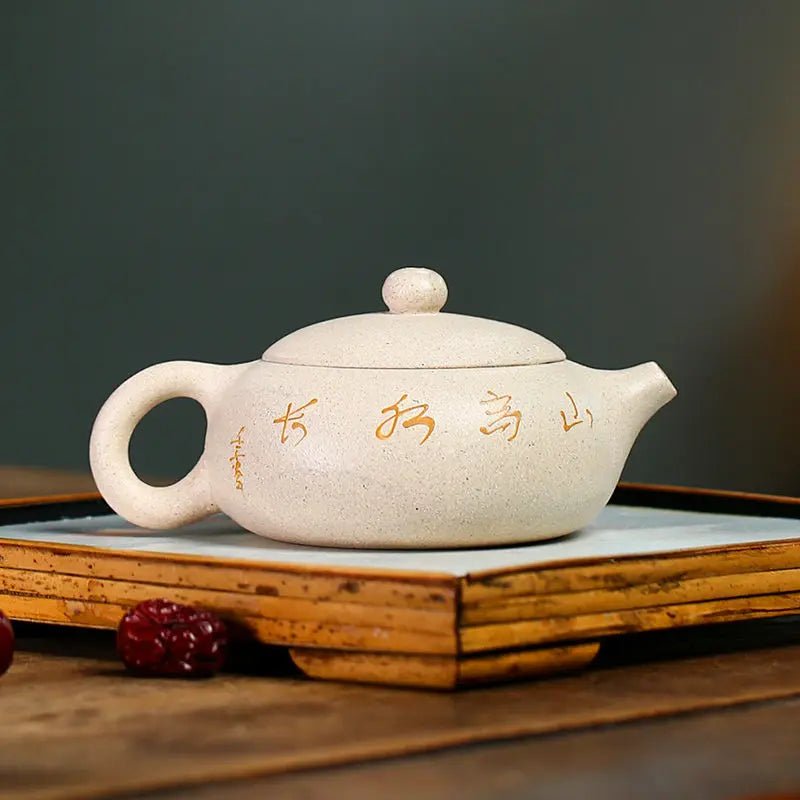 170ml Yixing Purple Sand Pot Pure Handmade Teapot Home Tea Set White Duan Mud Flat Xishi Kungfu Tea Set - China Tea Store