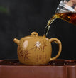 180ml Authentic Yixing Purple Clay Pot Hand Carved Bamboo Teapot Golden Raw Ore Old Section Mud Tea Maker Chinese Zisha Tea Set - China Tea Store