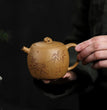 180ml Authentic Yixing Purple Clay Pot Hand Carved Bamboo Teapot Golden Raw Ore Old Section Mud Tea Maker Chinese Zisha Tea Set - China Tea Store