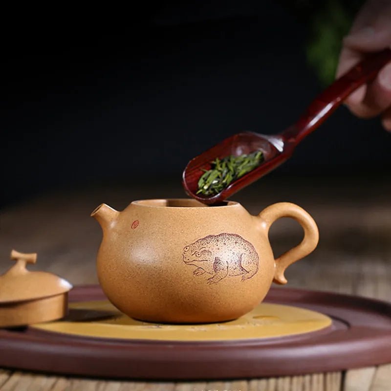 180ml Chinese Yixing Purple Clay Teapots Ball Hole Filter Handmade Raw Ore Section Mud Tea Pot Kettle High - end Zisha Tea Set - China Tea Store