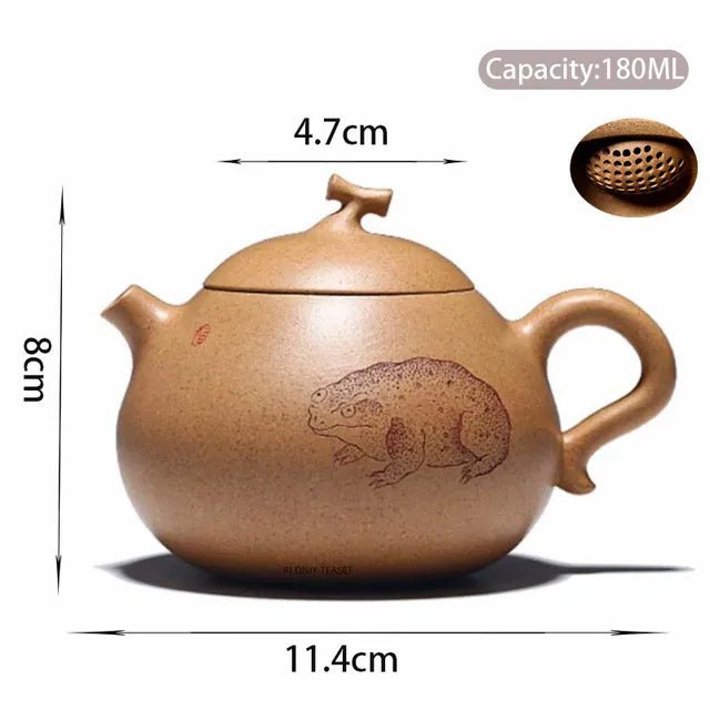 180ml Chinese Yixing Purple Clay Teapots Ball Hole Filter Handmade Raw Ore Section Mud Tea Pot Kettle High - end Zisha Tea Set - China Tea Store