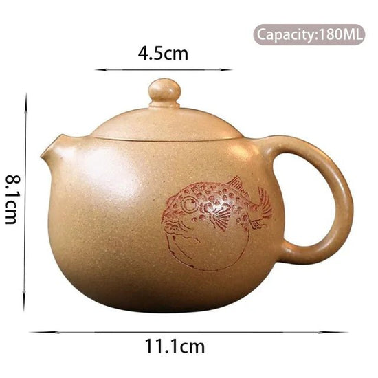 180ml Yixing Purple Clay Teapots Authentic Handmade Xishi Tea Pot Raw Ore Section Mud Beauty Kettle Chinese Zisha Tea Set Gifts - China Tea Store