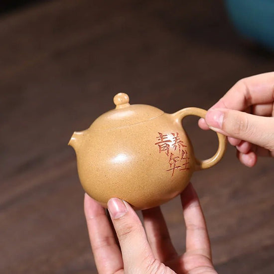 180ml Yixing Purple Clay Teapots Authentic Handmade Xishi Tea Pot Raw Ore Section Mud Beauty Kettle Chinese Zisha Tea Set Gifts - China Tea Store