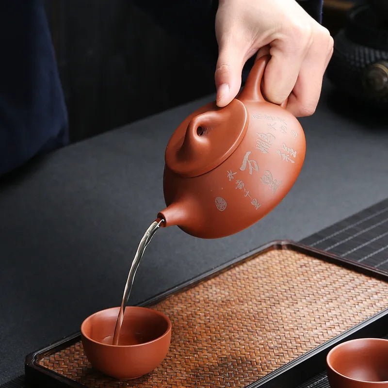 185cc High - end Chinese Yixing Purple Clay Teapot Beauty Kettle Famous Handmade Stone Scoop Tea Pot Raw Ore Zisha Tea Set Teaware - China Tea Store