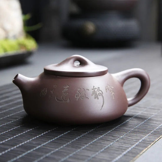 185cc High - end Chinese Yixing Purple Clay Teapot Beauty Kettle Famous Handmade Stone Scoop Tea Pot Raw Ore Zisha Tea Set Teaware - China Tea Store