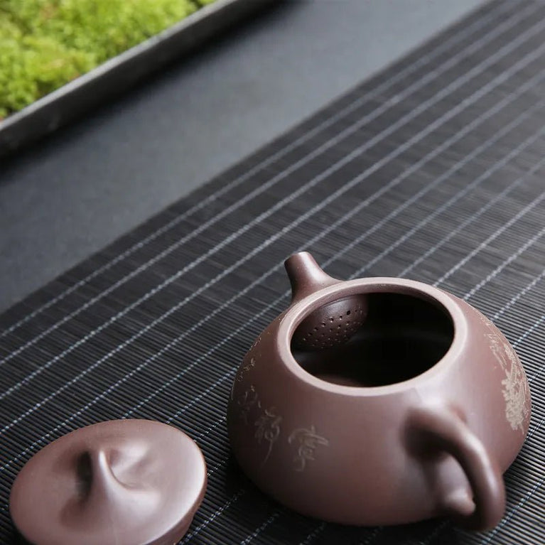 185cc High - end Chinese Yixing Purple Clay Teapot Beauty Kettle Famous Handmade Stone Scoop Tea Pot Raw Ore Zisha Tea Set Teaware - China Tea Store