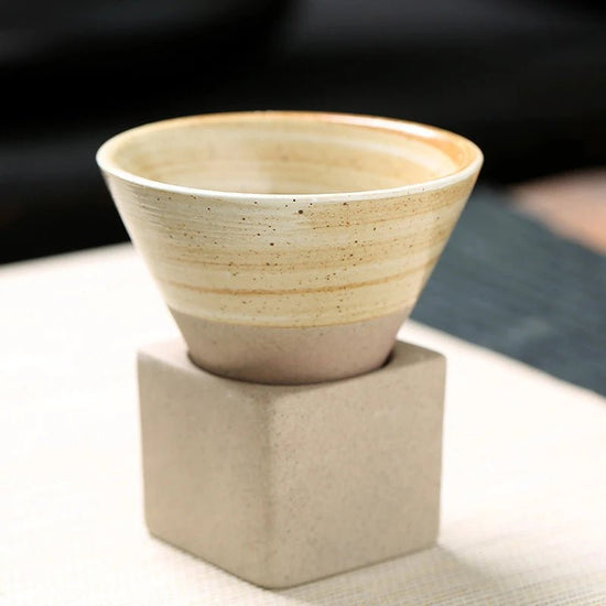 1PC Japanese Style Retro Ceramic Coffee Cup Rough Pottery Tea Cup Latte Pull Flower Porcelain Cup Pottery Mug For Home Office - China Tea Store