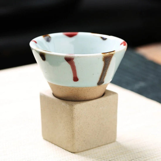 1PC Japanese Style Retro Ceramic Coffee Cup Rough Pottery Tea Cup Latte Pull Flower Porcelain Cup Pottery Mug For Home Office - China Tea Store