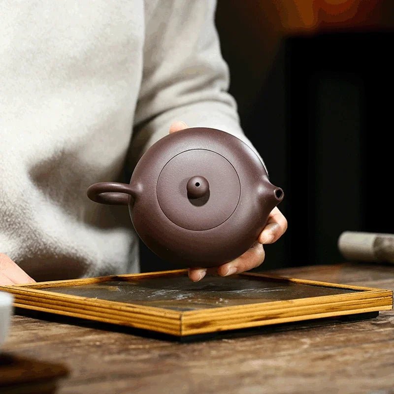 1pc Raw Ore Oolong Tea Kettle Chinese Yixing Tea Pot Purple Clay Xishi Teapot Household Handmade Teaware Authentic 210ml - China Tea Store