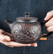 1pc Yixing Tea Pot Purple Clay Teapots Beauty Kettle Black Mud Hand Hand Carved Lotus Illustration Pot Home Handmade Tea Set - China Tea Store