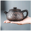 1pc Yixing Tea Pot Purple Clay Teapots Beauty Kettle Black Mud Hand Hand Carved Lotus Illustration Pot Home Handmade Tea Set - China Tea Store