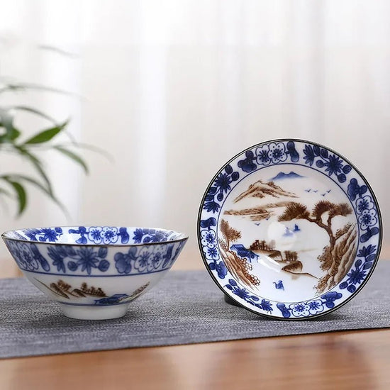 1PCS Blue and White Porcelain Cone Teacup Anti Scaling Hand - Painted Ceramic Tea Bowl Travel Meditation Cup Chinese Tea set 70ml - China Tea Store