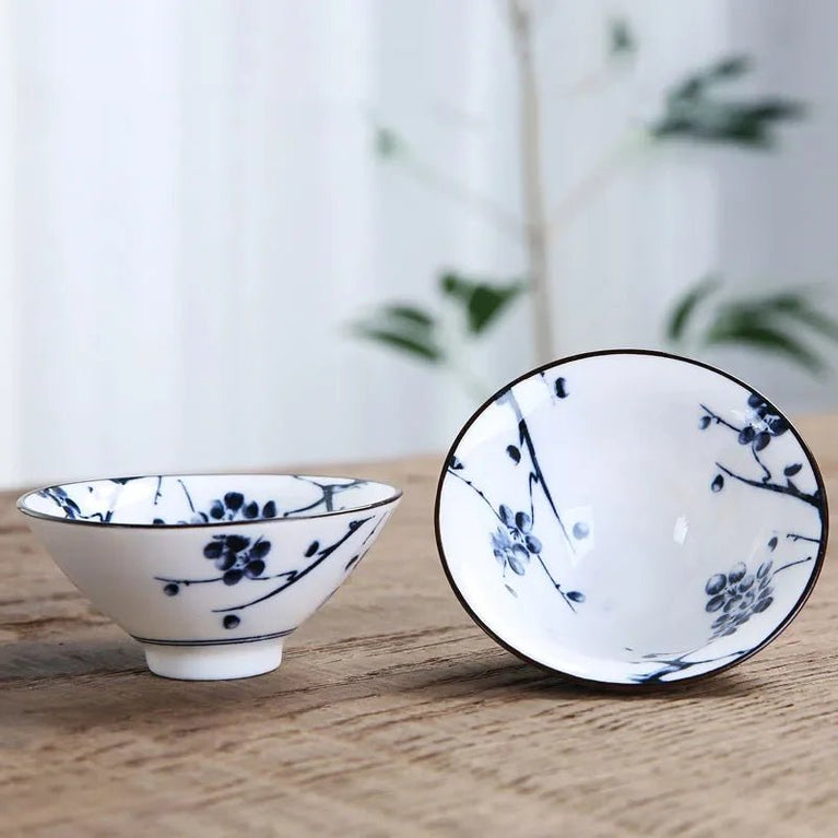 1PCS Blue and White Porcelain Cone Teacup Anti Scaling Hand - Painted Ceramic Tea Bowl Travel Meditation Cup Chinese Tea set 70ml - China Tea Store