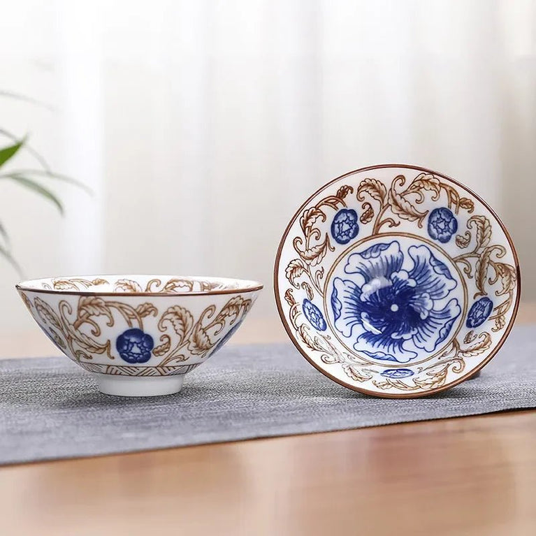 1PCS Blue and White Porcelain Cone Teacup Anti Scaling Hand - Painted Ceramic Tea Bowl Travel Meditation Cup Chinese Tea set 70ml - China Tea Store