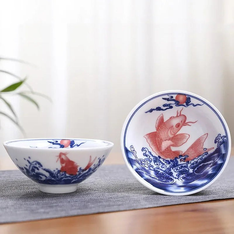 1PCS Blue and White Porcelain Cone Teacup Anti Scaling Hand - Painted Ceramic Tea Bowl Travel Meditation Cup Chinese Tea set 70ml - China Tea Store