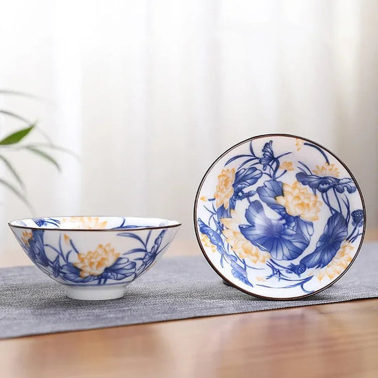 1PCS Blue and White Porcelain Cone Teacup Anti Scaling Hand - Painted Ceramic Tea Bowl Travel Meditation Cup Chinese Tea set 70ml - China Tea Store