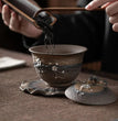 200ml Japanese Gilded Iron Glazed Gaiwan Handamde Plum Blossom Pottery Tea Tureen Tea Maker Cover Bowl Chinese Tea Set Craft - China Tea Store