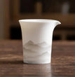 210ml Sheep Fat Jade White Porcelain Fair Cup Cha Hai Ink Painting Distant Mountains Simple Single Tea Dispenser Ceramic Teaset - China Tea Store