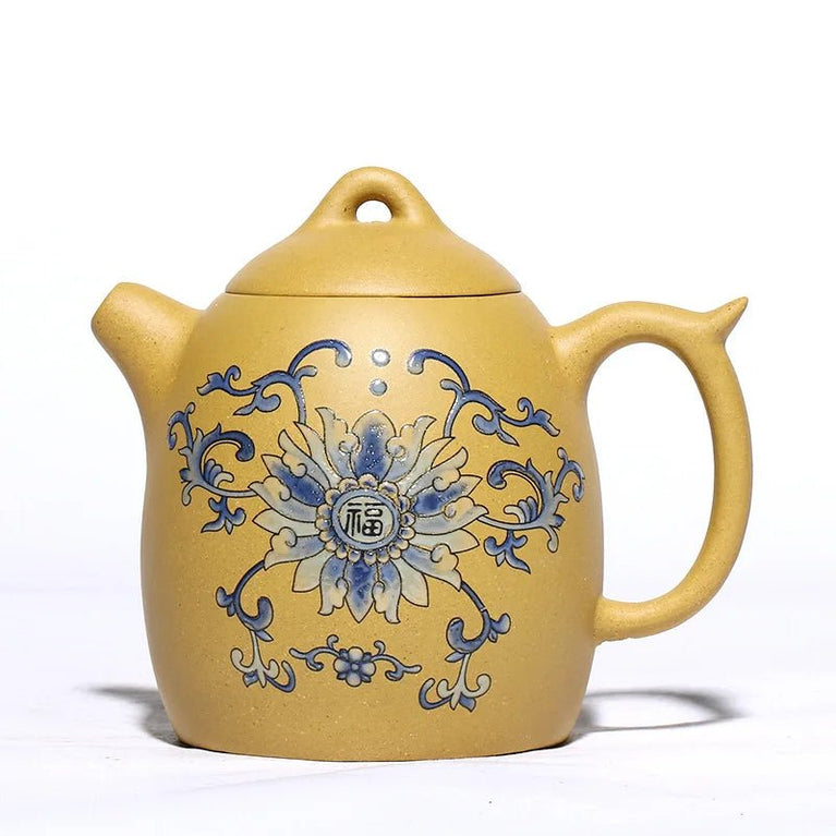 220ml Chinese Yixing Golden DuanNi Clay Handmade Qinquan Tea Pot Zisha Teapot - China Tea Store