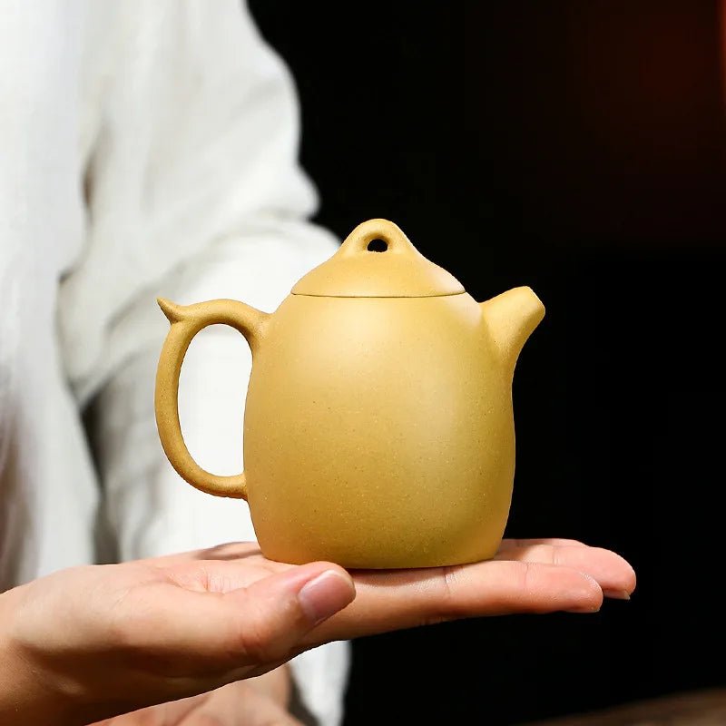 220ml Chinese Yixing Golden DuanNi Clay Handmade Qinquan Tea Pot Zisha Teapot - China Tea Store